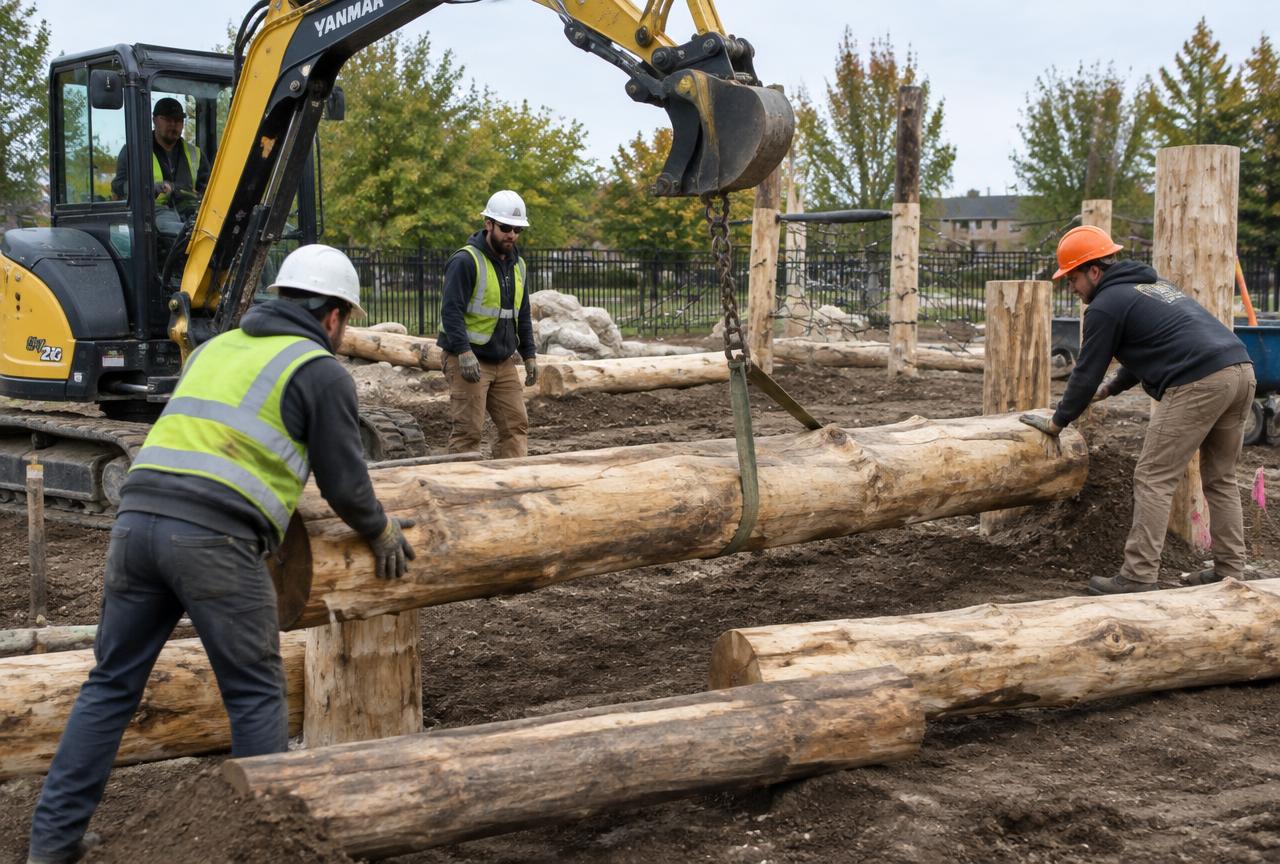 CK crew installing timber